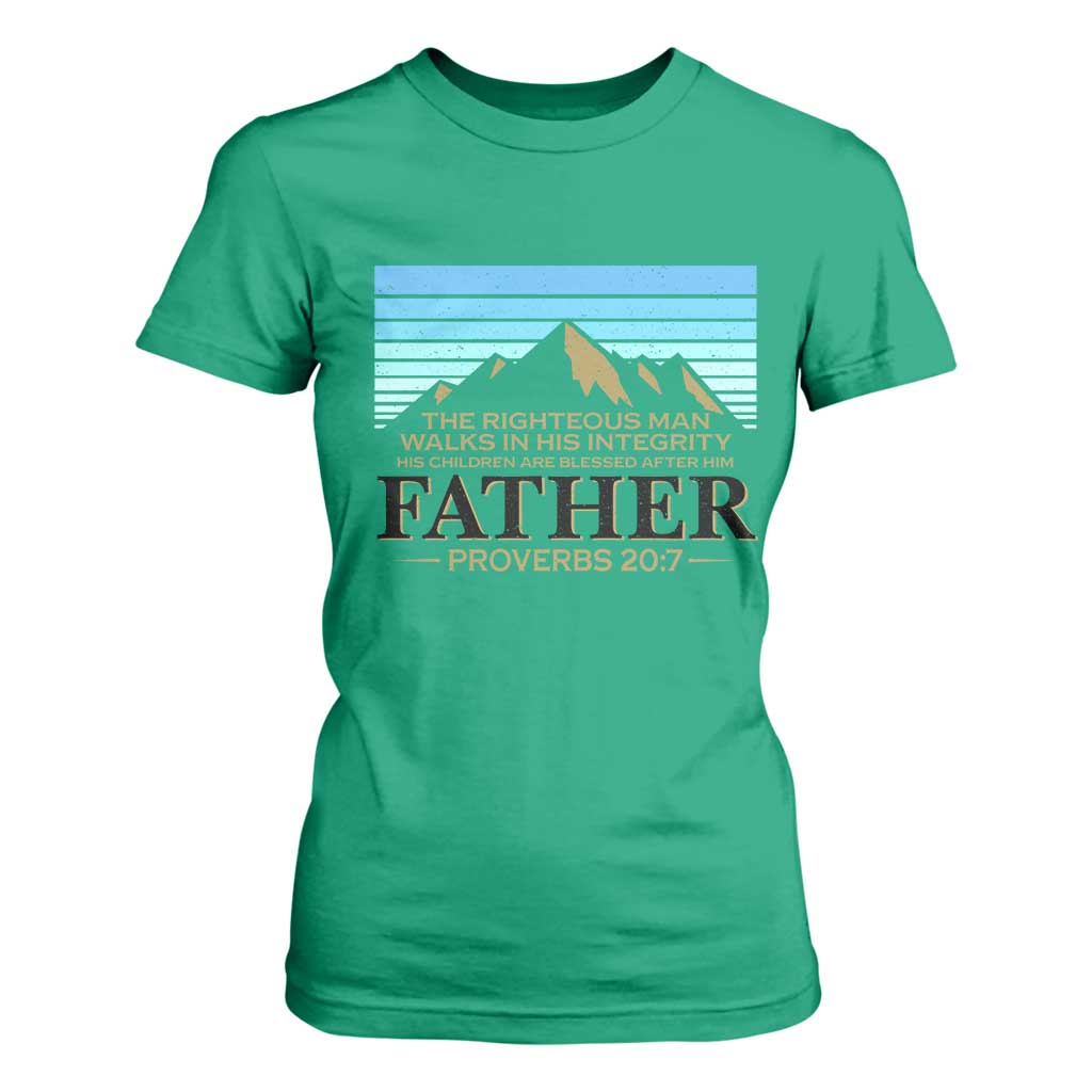 Funny Christian Father T Shirt For Women The Righteous Man Walks In His Integrity Fathers Day TS11 Irish Green Print Your Wear