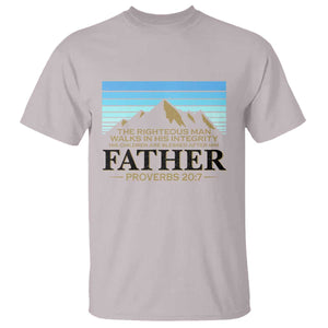 Funny Christian Father T Shirt The Righteous Man Walks In His Integrity Fathers Day TS11 Ice Gray Print Your Wear
