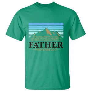 Funny Christian Father T Shirt The Righteous Man Walks In His Integrity Fathers Day TS11 Irish Green Print Your Wear