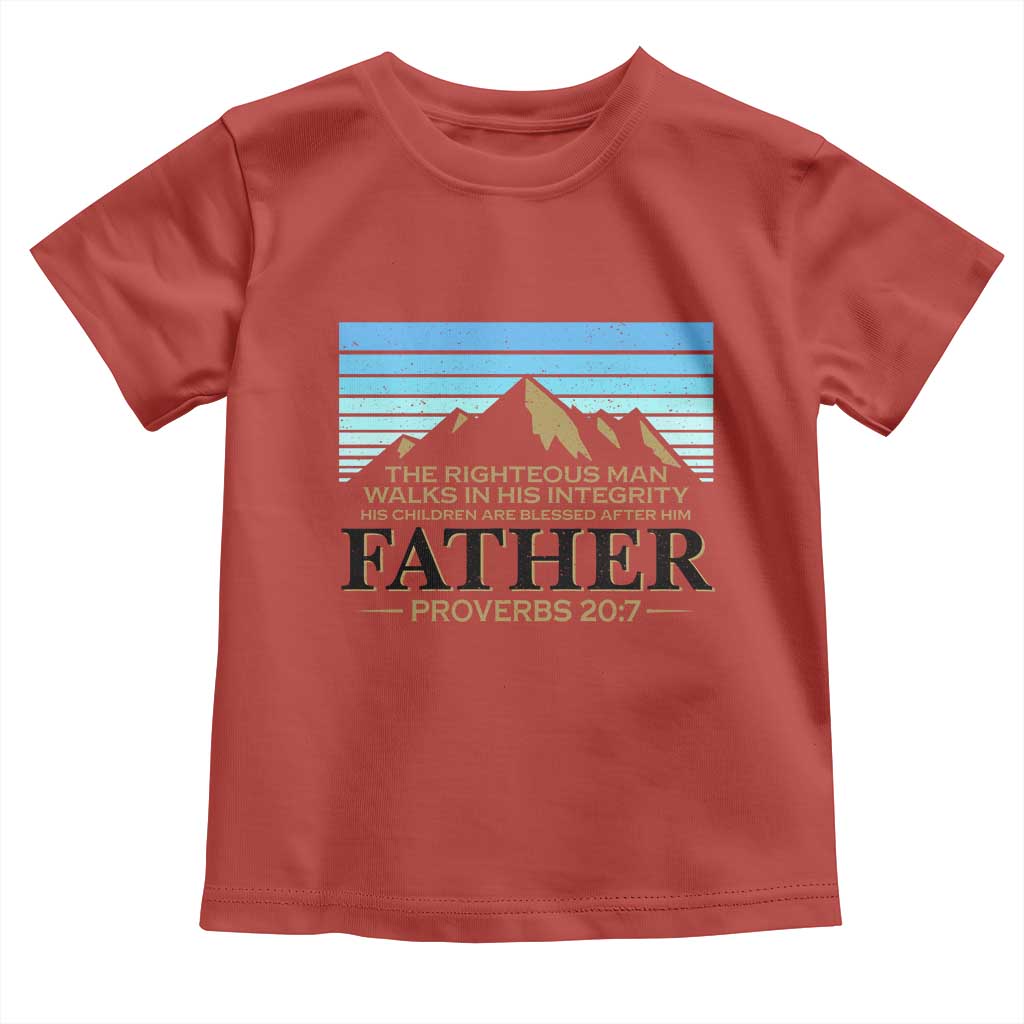 Funny Christian Father Toddler T Shirt The Righteous Man Walks In His Integrity Fathers Day TS11 Red Print Your Wear