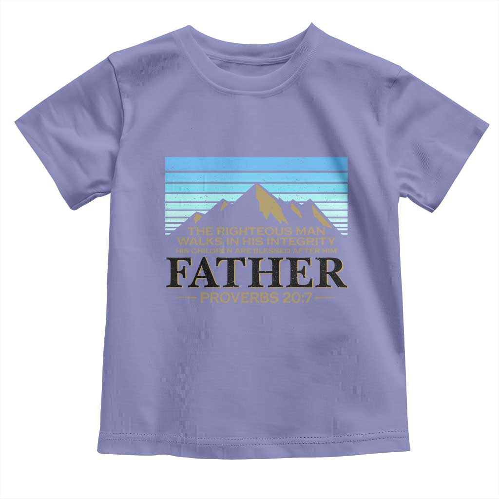 Funny Christian Father Toddler T Shirt The Righteous Man Walks In His Integrity Fathers Day TS11 Violet Print Your Wear