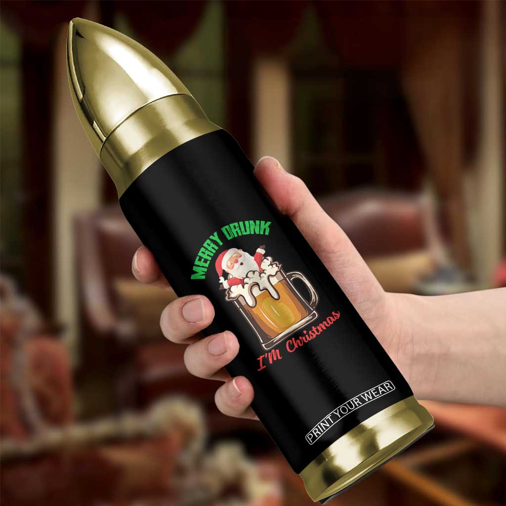 Funny Christmas Beer Bullet Tumbler Merry Drunk I'm Xmas Wasted Santa TS11 Print Your Wear