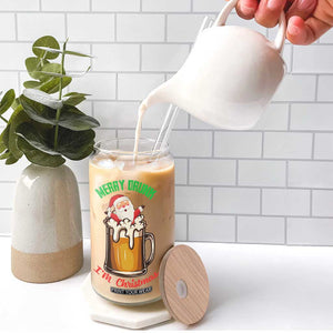 Funny Christmas Beer Glass Can Merry Drunk I'm Xmas Wasted Santa TS11 Print Your Wear