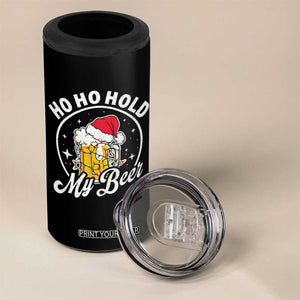 Funny Christmas Beers 4 in 1 Can Cooler Tumbler Ho Ho Hold My Beer Vintage Mug Santa Hat TS11 Print Your Wear