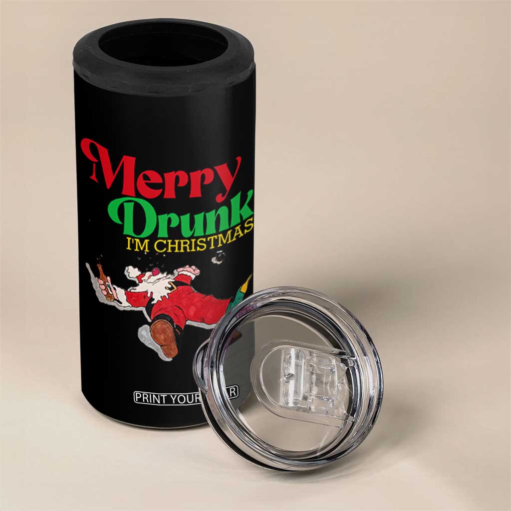 Funny Christmas Beers 4 in 1 Can Cooler Tumbler Merry Drunk I'm Christmas Santa TS11 Print Your Wear