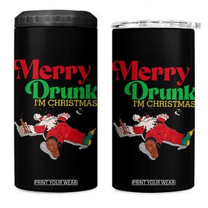 Funny Christmas Beers 4 in 1 Can Cooler Tumbler Merry Drunk I'm Christmas Santa TS11 One Size: 16 oz Black Print Your Wear