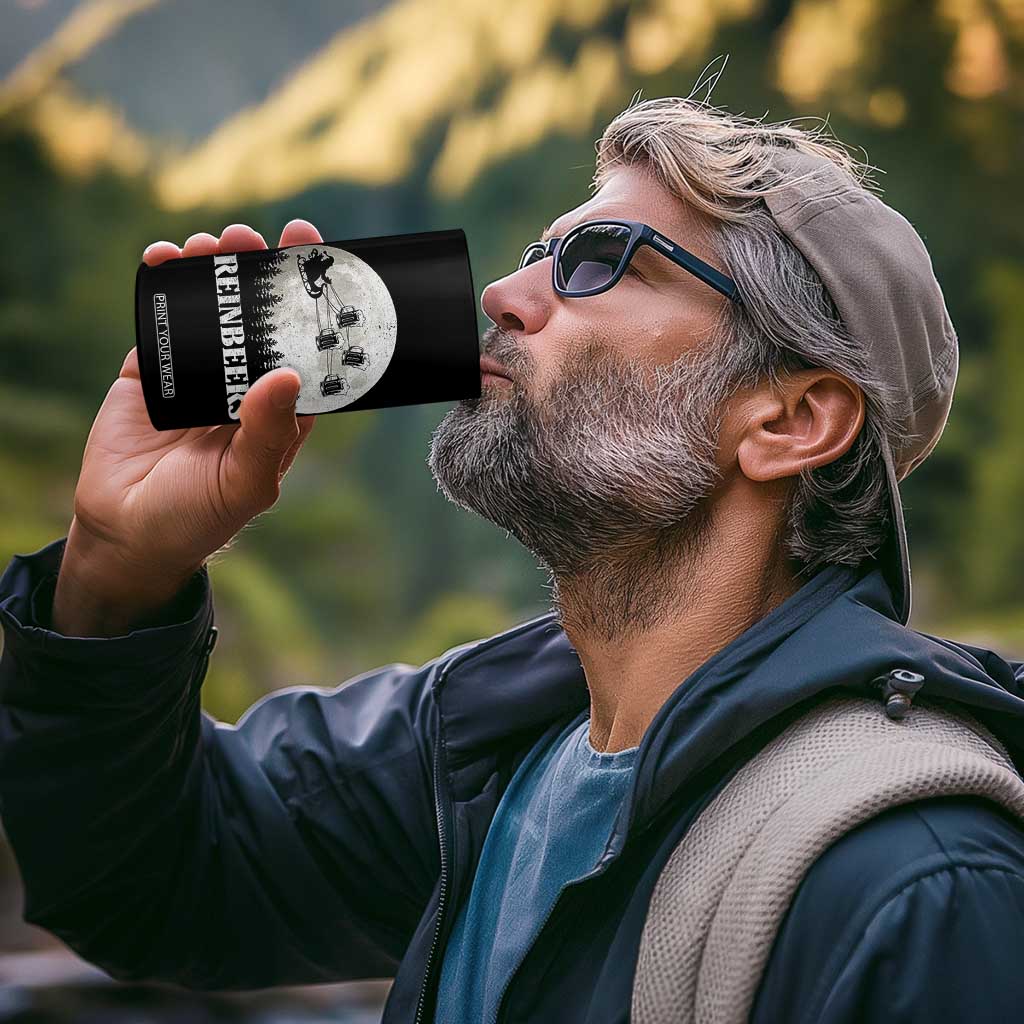 Funny Christmas Beers 4 in 1 Can Cooler Tumbler Reinbeers Santa Sleigh Moon TS11 Print Your Wear