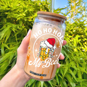 Funny Christmas Beers Glass Can Ho Ho Hold My Beer Vintage Mug Santa Hat TS11 Print Your Wear