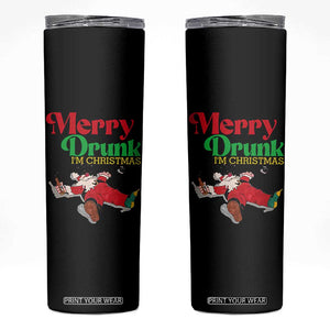 Funny Christmas Beers Skinny Tumbler Merry Drunk I'm Christmas Santa TS11 Black Print Your Wear