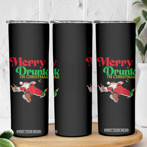 Funny Christmas Beers Skinny Tumbler Merry Drunk I'm Christmas Santa TS11 Print Your Wear
