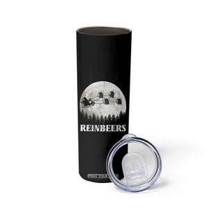 Funny Christmas Beers Skinny Tumbler Reinbeers Santa Sleigh Moon TS11 Print Your Wear