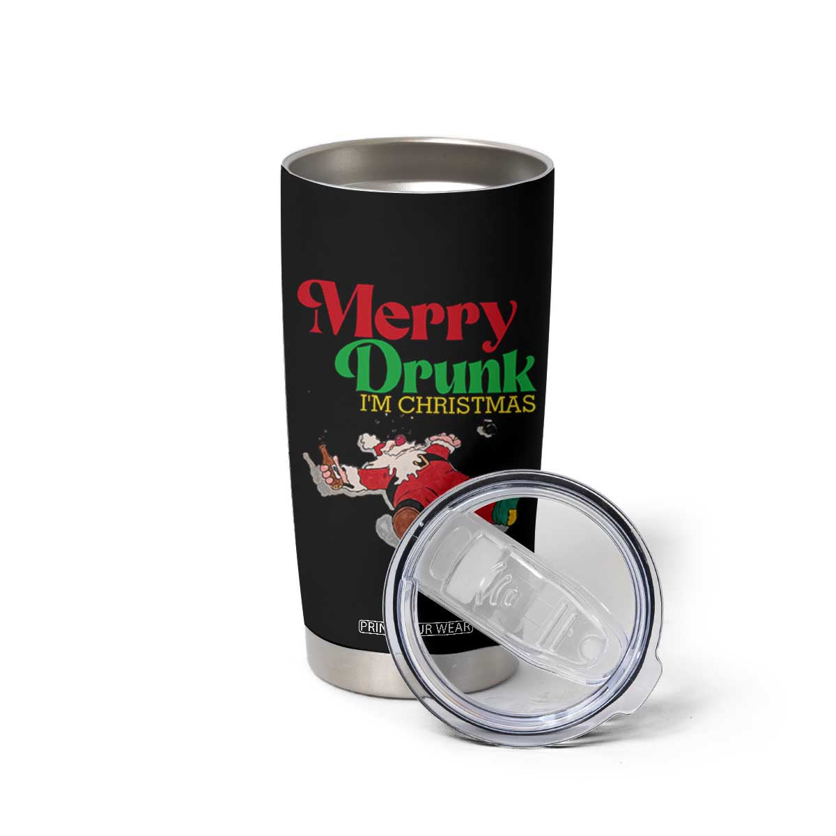 Funny Christmas Beers Tumbler Cup Merry Drunk I'm Christmas Santa TS11 Print Your Wear