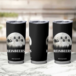 Funny Christmas Beers Tumbler Cup Reinbeers Santa Sleigh Moon TS11 Print Your Wear