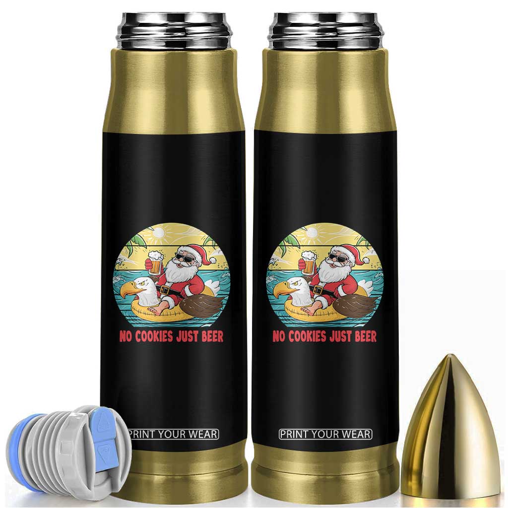 Funny Christmas In July Bullet Tumbler No Cookies Just Beer Santa Summer Season Eagle Float TS11 Black Print Your Wear
