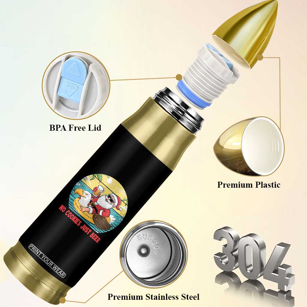 Funny Christmas In July Bullet Tumbler No Cookies Just Beer Santa Summer Season Eagle Float TS11 Print Your Wear