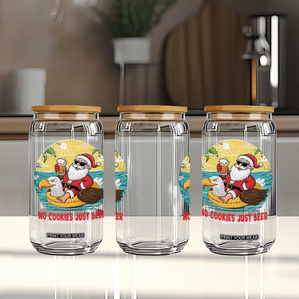 Funny Christmas In July Glass Can No Cookies Just Beer Santa Summer Season Eagle Float TS11 Print Your Wear