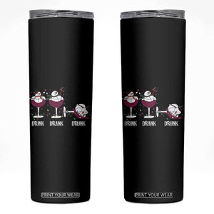 Funny Christmas Wine Skinny Tumbler Drink Drank Drunk Snowman Xmas TS11 Black Print Your Wear