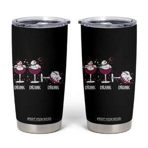 Funny Christmas Wine Tumbler Cup Drink Drank Drunk Snowman Xmas TS11 Black Print Your Wear