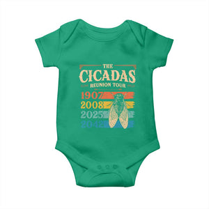 Funny Cicada Brood XIV 2025 Baby Onesie Periodical Cicada Tour 1907 2008 2042 TS11 Irish Green Print Your Wear