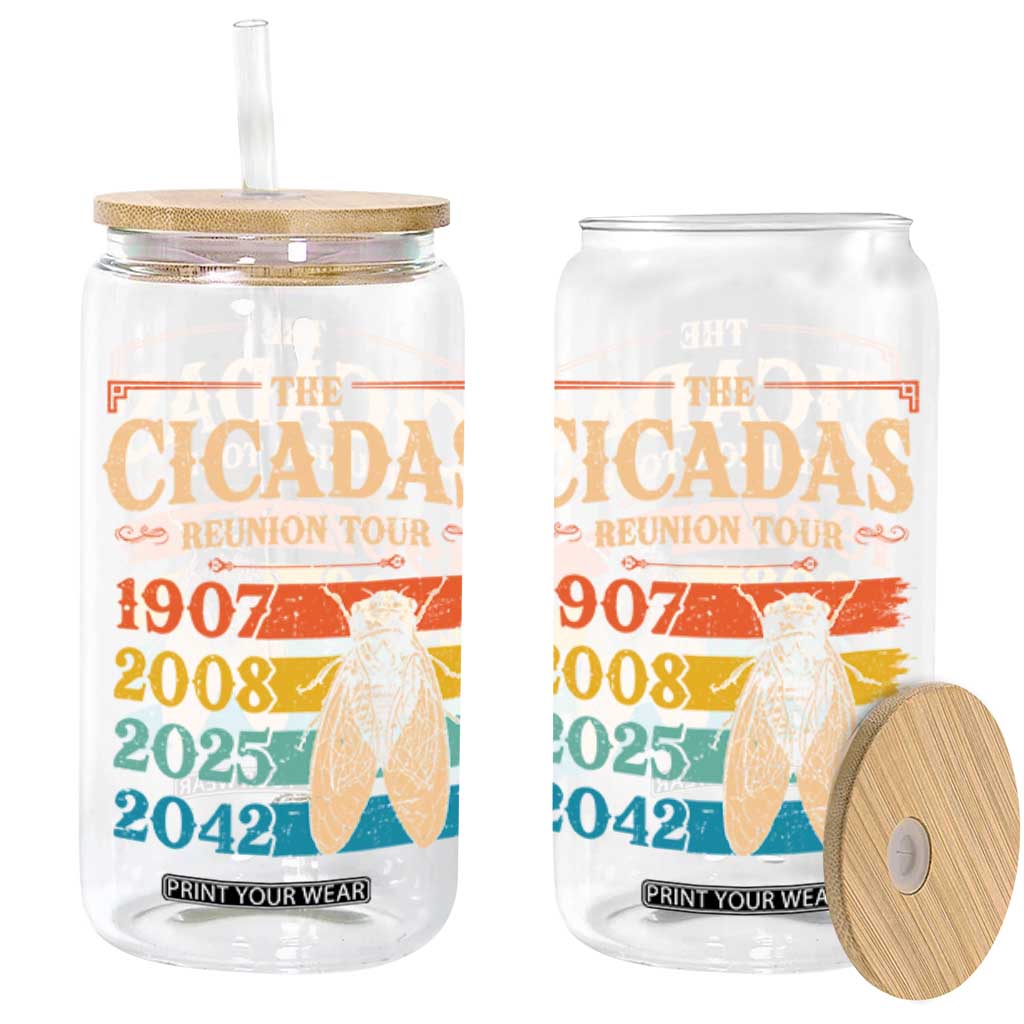 Funny Cicada Brood XIV 2025 Glass Can Periodical Cicada Tour 1907 2008 2042 TS11 Black Print Your Wear