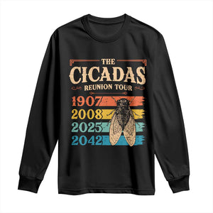 Funny Cicada Brood XIV 2025 Long Sleeve Shirt Periodical Cicada Tour 1907 2008 2042 TS11 Black Print Your Wear