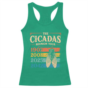 Funny Cicada Brood XIV 2025 Racerback Tank Top Periodical Cicada Tour 1907 2008 2042 TS11 Irish Green Print Your Wear