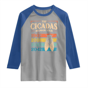 Funny Cicada Brood XIV 2025 Raglan Shirt Periodical Cicada Tour 1907 2008 2042 TS11 Sport Gray Royal Print Your Wear