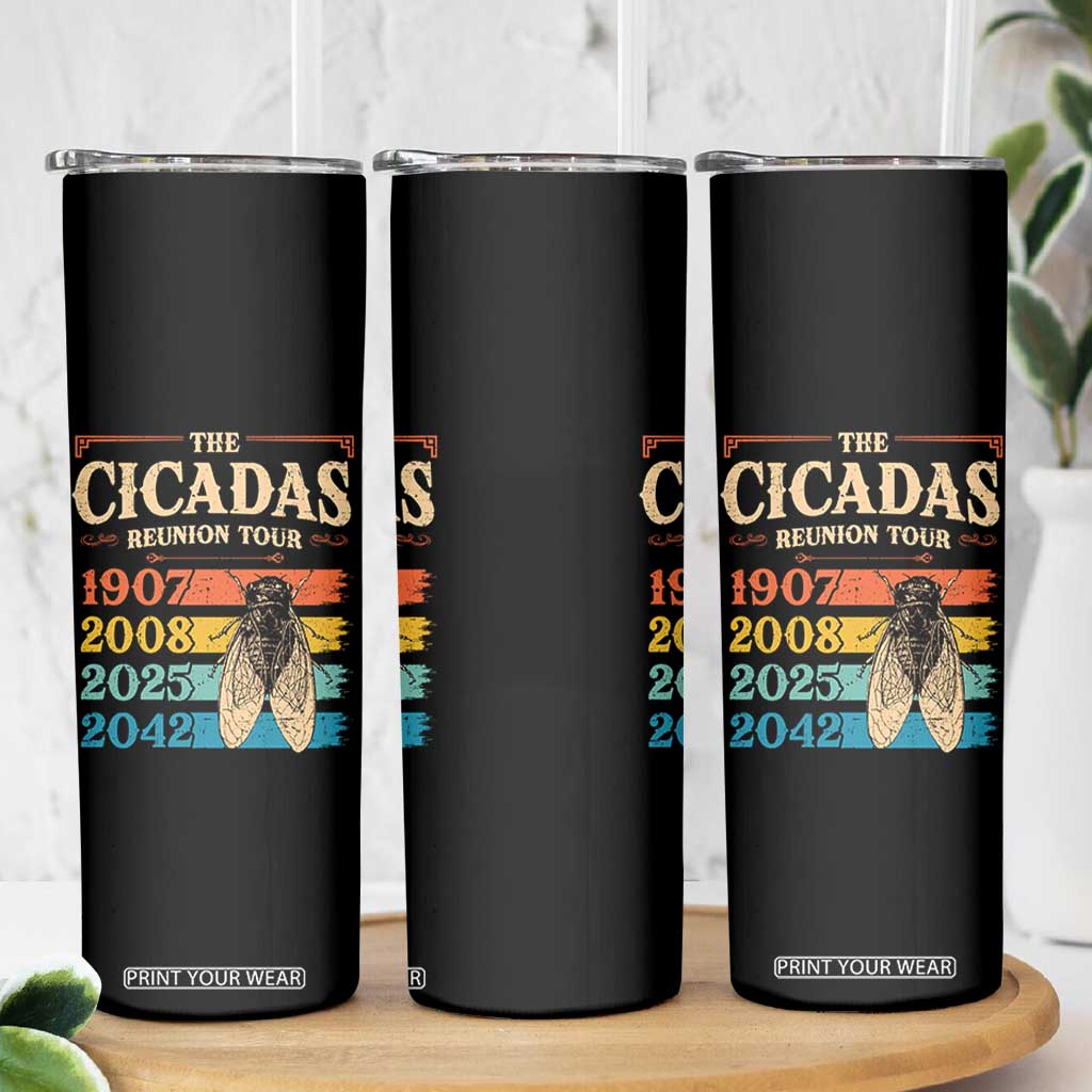 Funny Cicada Brood XIV 2025 Skinny Tumbler Periodical Cicada Tour 1907 2008 2042 TS11 Print Your Wear