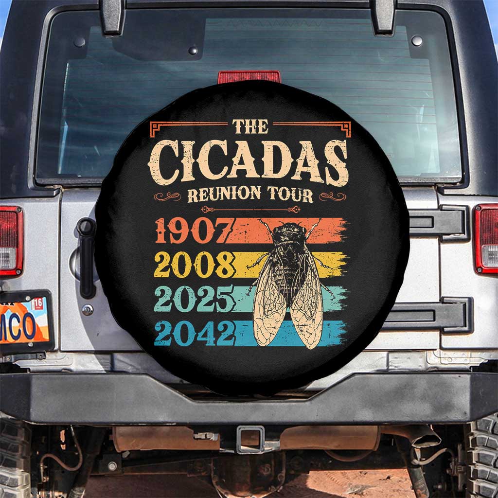 Funny Cicada Brood XIV 2025 Spare Tire Cover Periodical Cicada Tour 1907 2008 2042 TS11 No hole Black Print Your Wear