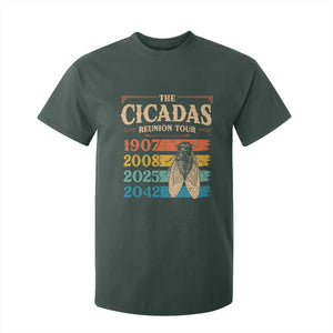 Funny Cicada Brood XIV 2025 T Shirt For Kid Periodical Cicada Tour 1907 2008 2042 TS11 Dark Forest Green Print Your Wear