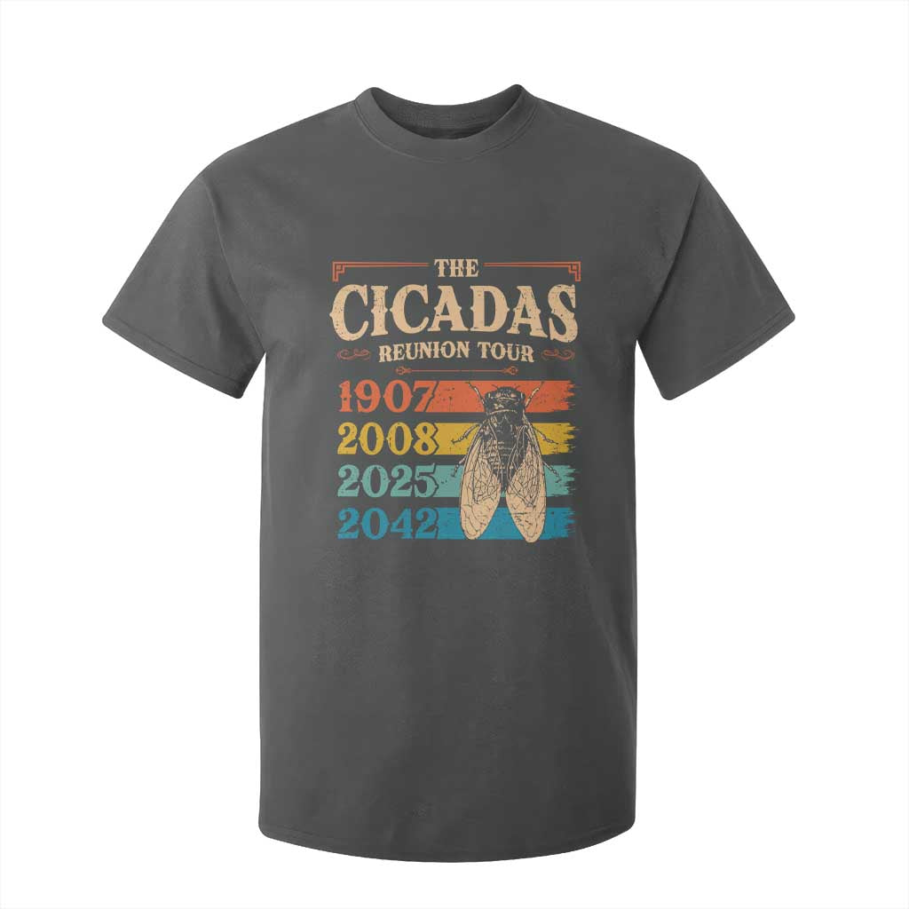 Funny Cicada Brood XIV 2025 T Shirt For Kid Periodical Cicada Tour 1907 2008 2042 TS11 Dark Heather Print Your Wear