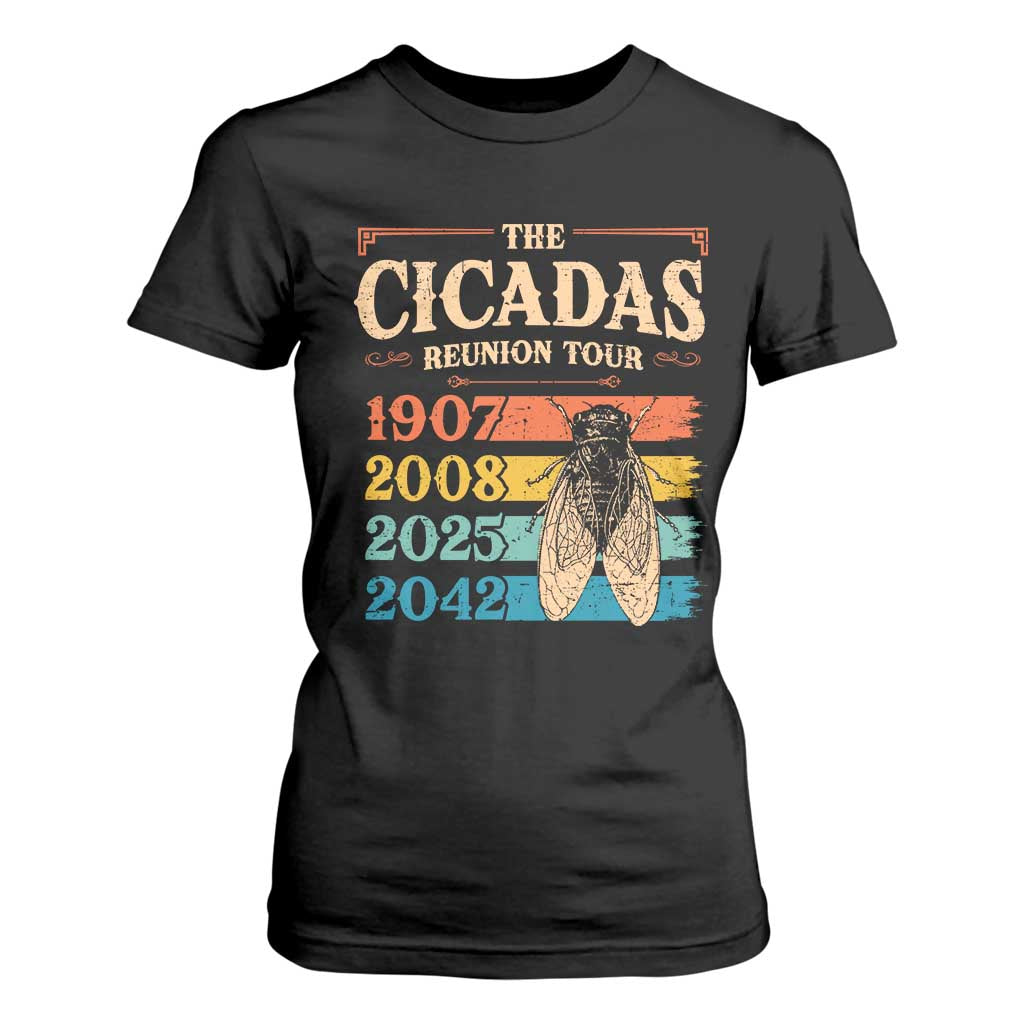 Funny Cicada Brood XIV 2025 T Shirt For Women Periodical Cicada Tour 1907 2008 2042 TS11 Black Print Your Wear