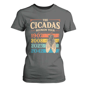 Funny Cicada Brood XIV 2025 T Shirt For Women Periodical Cicada Tour 1907 2008 2042 TS11 Dark Heather Print Your Wear
