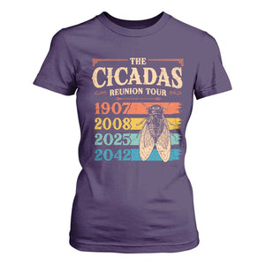 Funny Cicada Brood XIV 2025 T Shirt For Women Periodical Cicada Tour 1907 2008 2042 TS11 Purple Print Your Wear