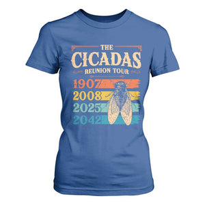 Funny Cicada Brood XIV 2025 T Shirt For Women Periodical Cicada Tour 1907 2008 2042 TS11 Royal Blue Print Your Wear