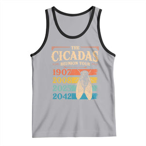 Funny Cicada Brood XIV 2025 Tank Top Periodical Cicada Tour 1907 2008 2042 TS11 Athletic Heather Black Print Your Wear