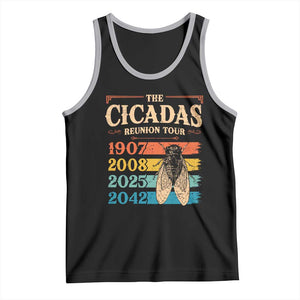 Funny Cicada Brood XIV 2025 Tank Top Periodical Cicada Tour 1907 2008 2042 TS11 Black Athletic Heather Print Your Wear