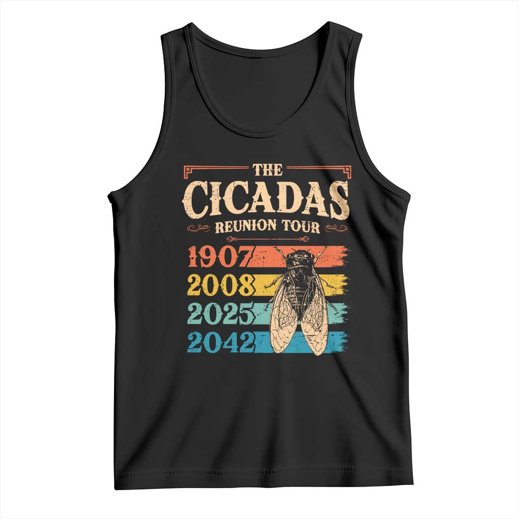 Funny Cicada Brood XIV 2025 Tank Top Periodical Cicada Tour 1907 2008 2042 TS11 Black Print Your Wear