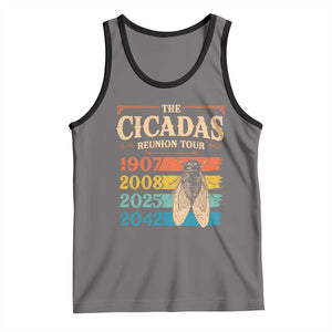 Funny Cicada Brood XIV 2025 Tank Top Periodical Cicada Tour 1907 2008 2042 TS11 Deep Heather Black Print Your Wear