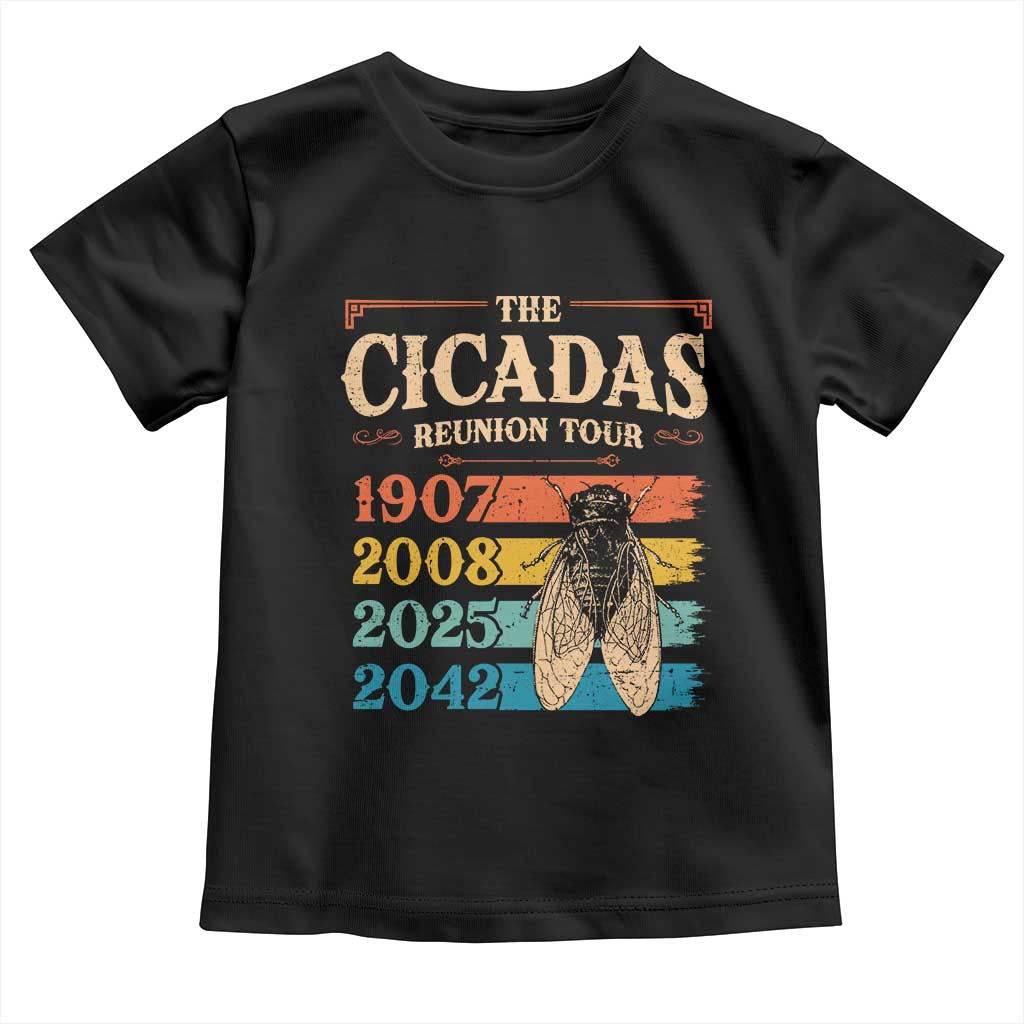 Funny Cicada Brood XIV 2025 Toddler T Shirt Periodical Cicada Tour 1907 2008 2042 TS11 Black Print Your Wear