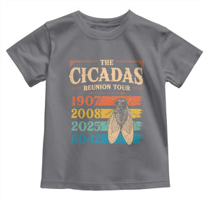 Funny Cicada Brood XIV 2025 Toddler T Shirt Periodical Cicada Tour 1907 2008 2042 TS11 Charcoal Print Your Wear