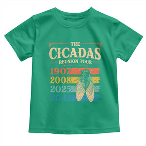 Funny Cicada Brood XIV 2025 Toddler T Shirt Periodical Cicada Tour 1907 2008 2042 TS11 Irish Green Print Your Wear