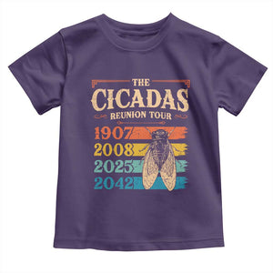 Funny Cicada Brood XIV 2025 Toddler T Shirt Periodical Cicada Tour 1907 2008 2042 TS11 Purple Print Your Wear