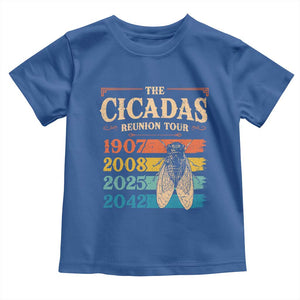 Funny Cicada Brood XIV 2025 Toddler T Shirt Periodical Cicada Tour 1907 2008 2042 TS11 Royal Blue Print Your Wear