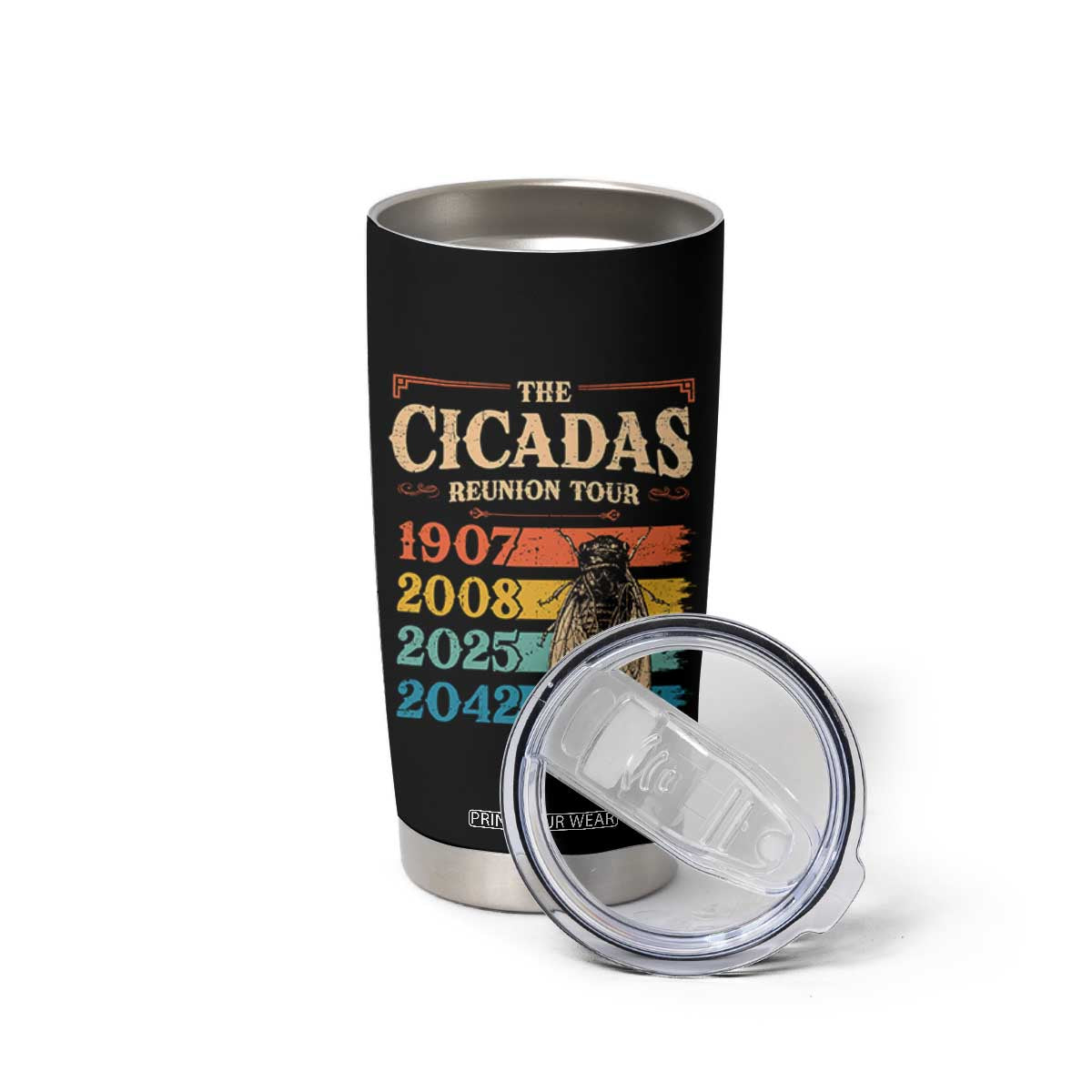 Funny Cicada Brood XIV 2025 Tumbler Cup Periodical Cicada Tour 1907 2008 2042 TS11 Print Your Wear