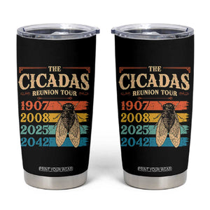 Funny Cicada Brood XIV 2025 Tumbler Cup Periodical Cicada Tour 1907 2008 2042 TS11 Black Print Your Wear