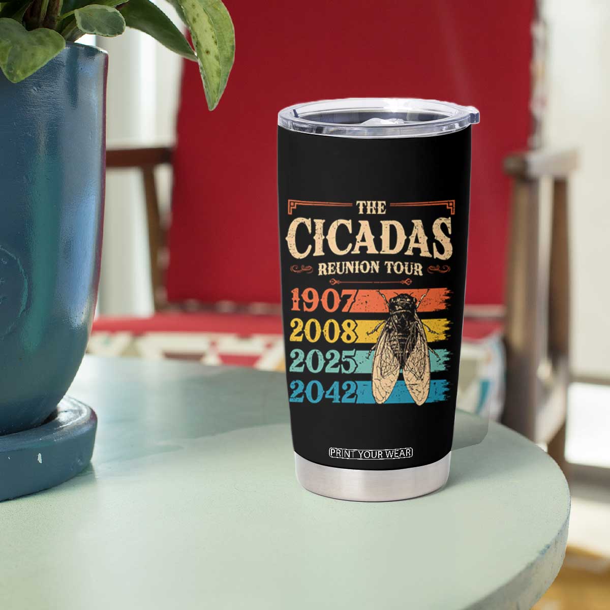 Funny Cicada Brood XIV 2025 Tumbler Cup Periodical Cicada Tour 1907 2008 2042 TS11 Print Your Wear
