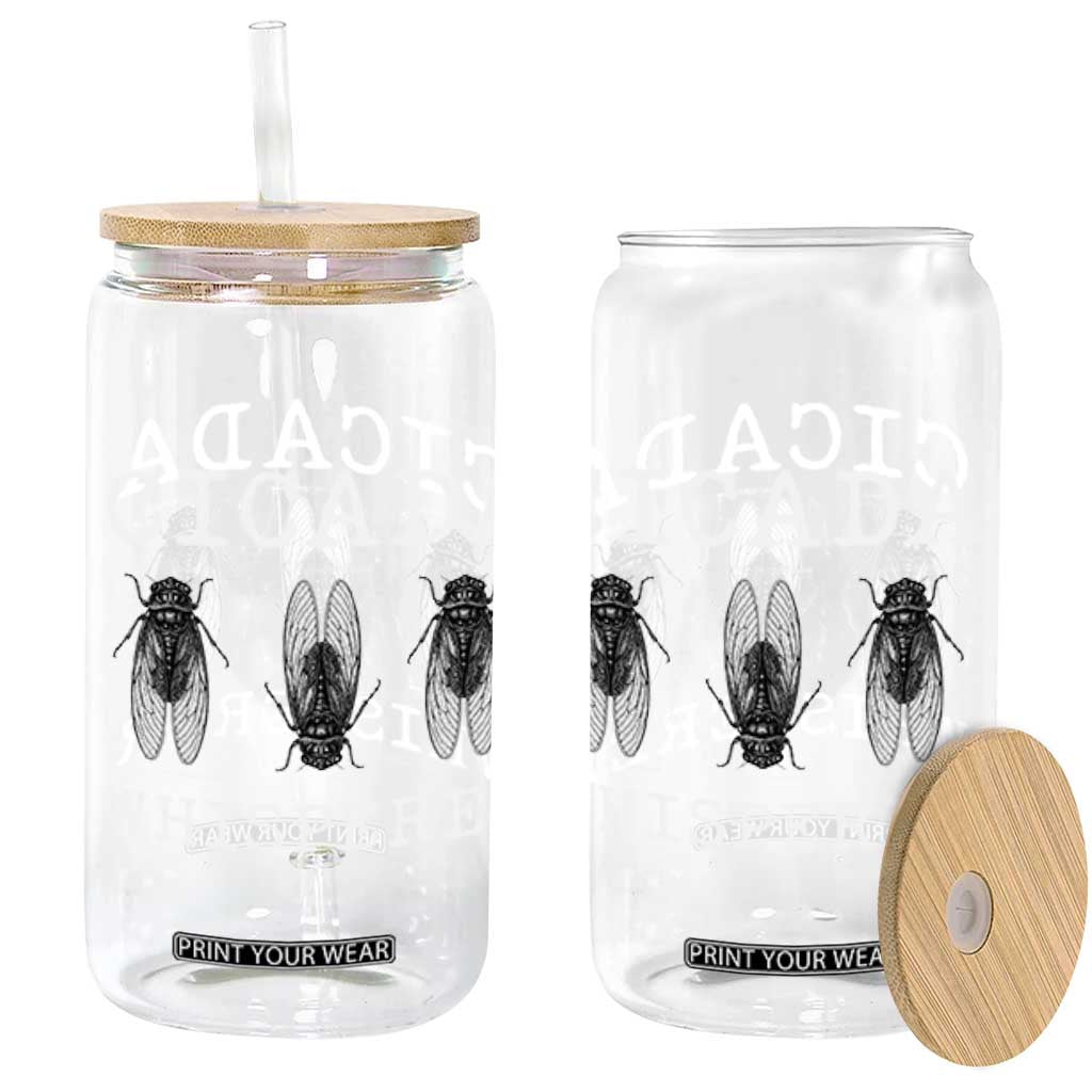 Funny Cicada Whisperer Glass Can Periodical Cicada Swarm TS11 Black Print Your Wear