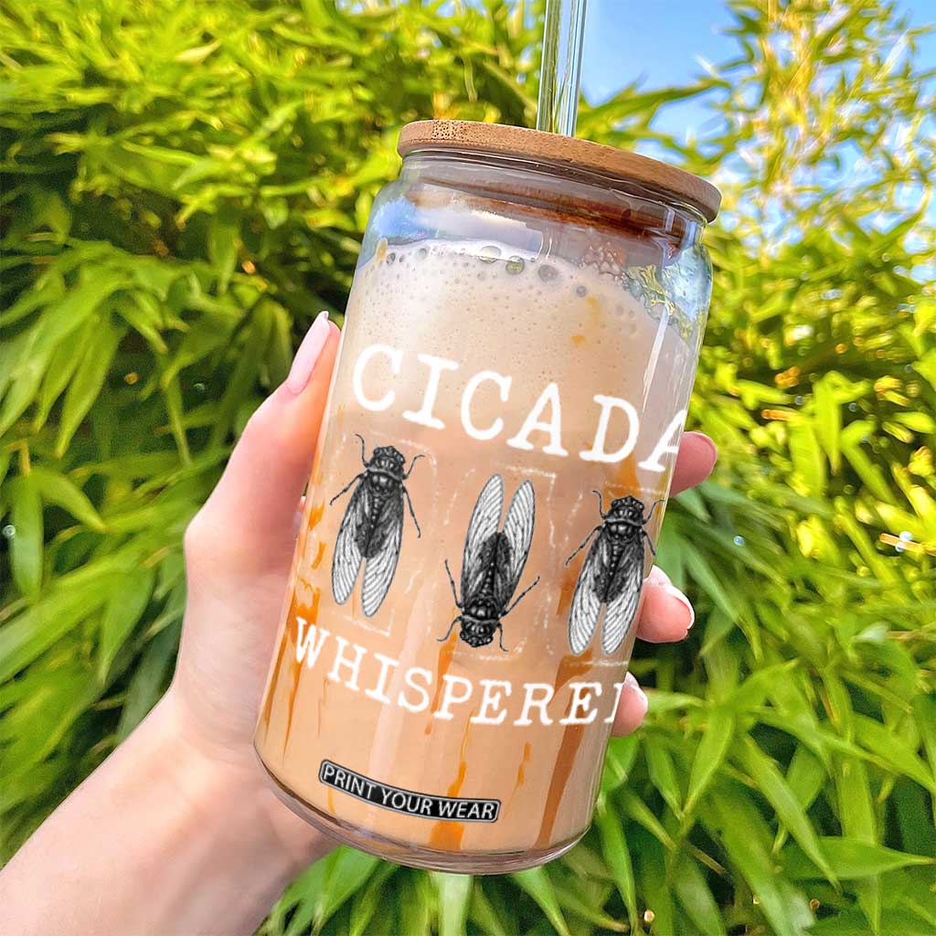 Funny Cicada Whisperer Glass Can Periodical Cicada Swarm TS11 Print Your Wear