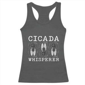 Funny Cicada Whisperer Racerback Tank Top Periodical Cicada Swarm TS11 Dark Heather Print Your Wear